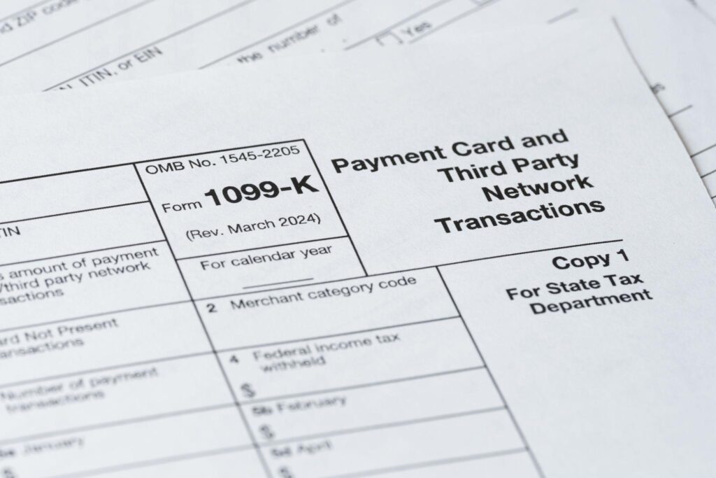 IRS 1099-K reporting form document