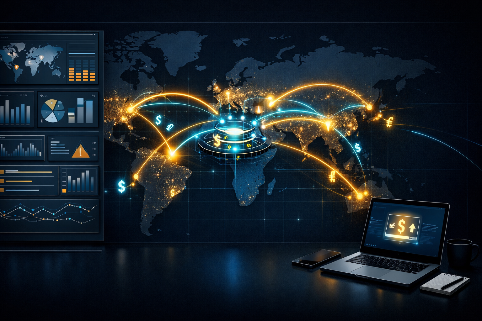 Global cross-border payment infrastructure networks supporting freelance payments and digital settlement rails
