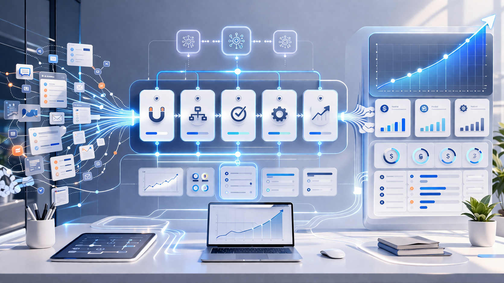 AI freelancer business system for scalable growth showing workflows, automation, and structured operations