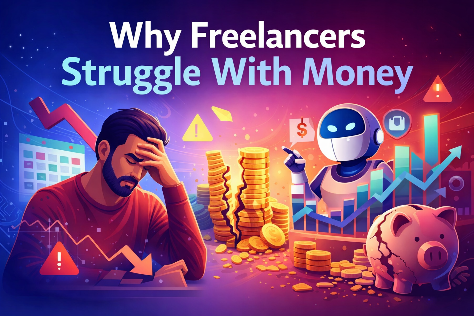 Why freelancers struggle with money due to system failures, cashflow instability, and irregular income patterns